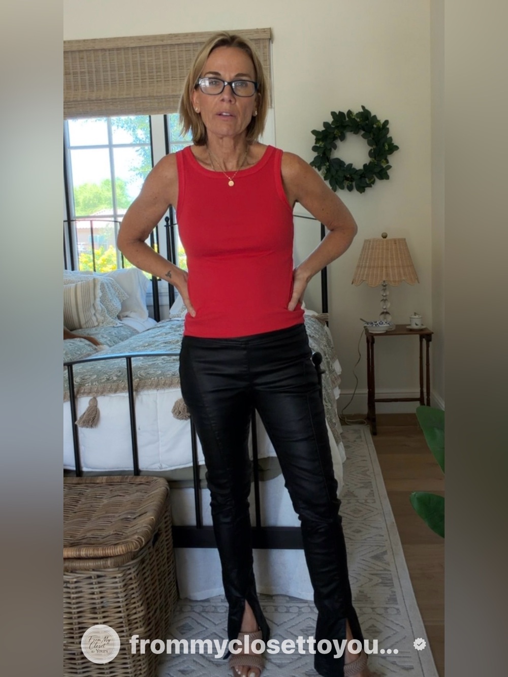We The Free Black faux leather Straight Leg Pants